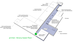 Map of location of library-lower-floor printer